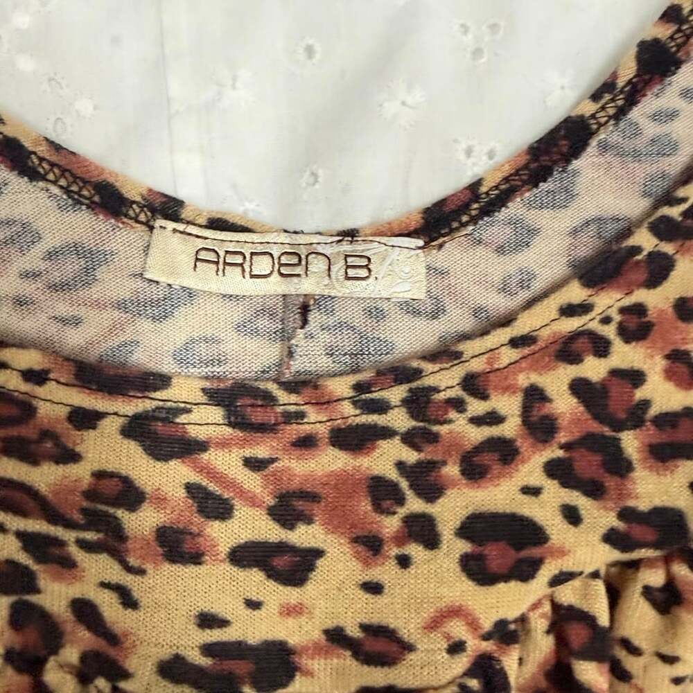 Arden B. Leopard Print Ruched Top Y2K Reworked - Picture 5 of 6